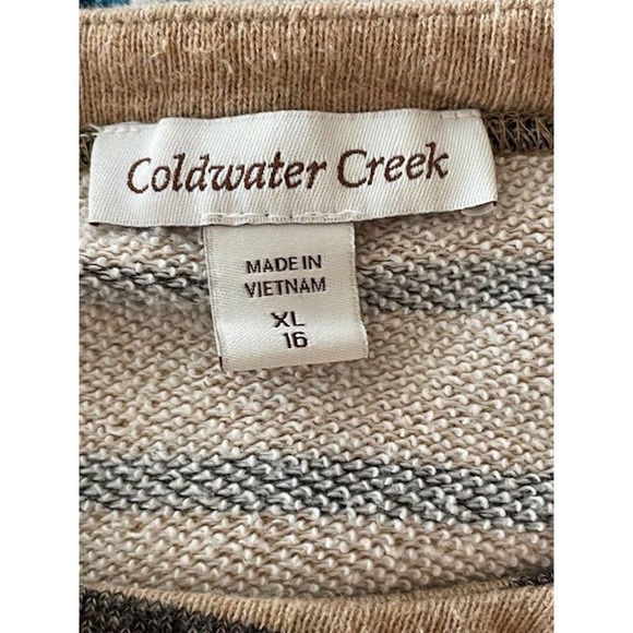 Coldwater Creek Size 16 (XL) Sweatshirt Pullover Tan &  Black‎ - Picture 3 of 4